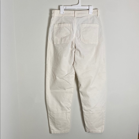 Maeve Anthropologie Corduroy Curved Cream Ivory White High Waisted Pants 27 - Picture 8 of 10